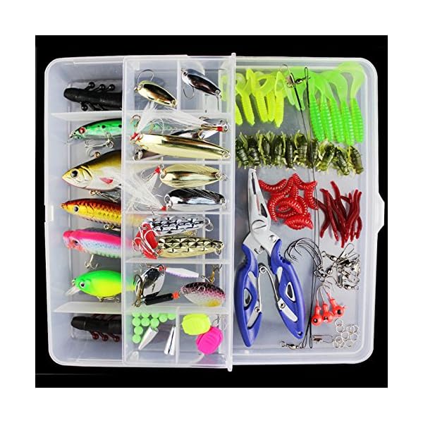OriGlam-101PCS-Fishing-Lure-Set-Kit-Fishing-Tackle-LotsPortable-Fun-Fishing-Baits-Kit-Set-for-Saltwater-and-Freshwater-With-Tackle-Box