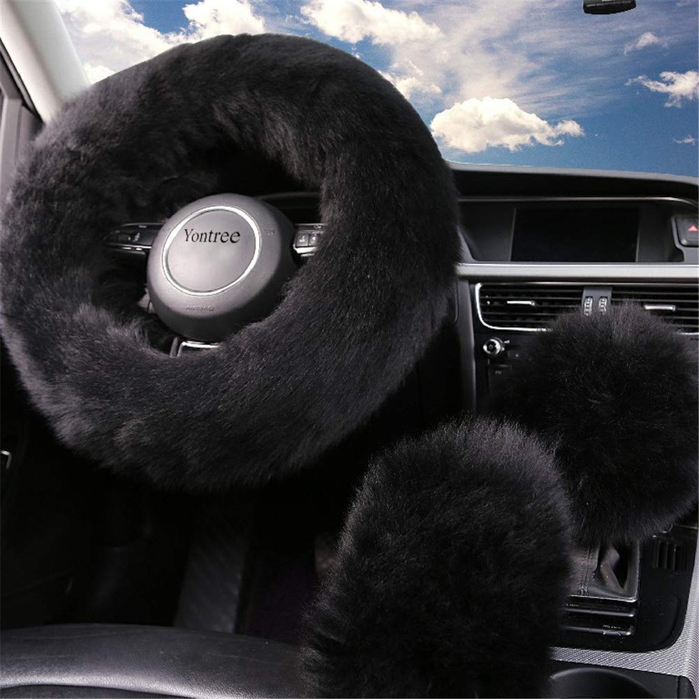 Yontree Fashion Fluffy Steering Wheel Covers for Women/Girls/Ladies