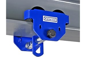 KARRYTON 1Ton/2200LB Beam Trolley 2.5 – 8in Adjustable Flange Width, Heavy Duty Manual Push Trolley w/Dual Track Rollers for Crane Lifts, Garage Hoists, Straight/Curved I Beams