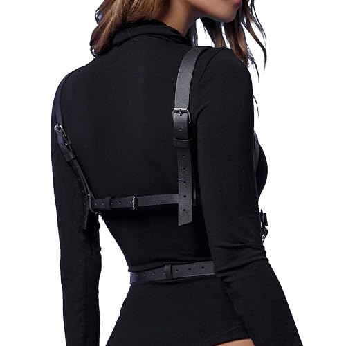 HOMELEX Punk Leather Body Harness Straps - Adjustable Chest & Waist Straps For Women, Fashion Accessory - View #10