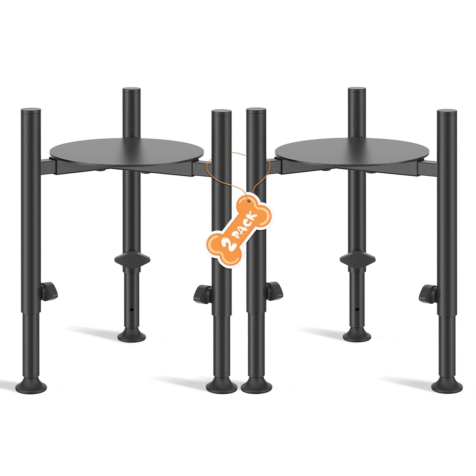 Photo 1 of 2 Pack Adjustable Dog Bowls Elevated Stand, 4 Heights, Wide 6-10",Oppro Metal Raised Tall Single Food Bowl Holder, Sturdy Lifted Water Feeder with Tray for Medium Large Small Breed,H:8”/10”/12”/13.8”