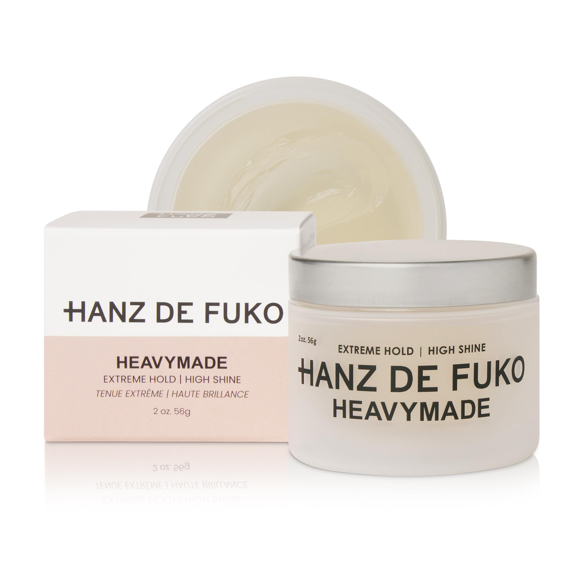 Photo 1 of Hanz de Fuko Heavymade – Premium Men’s Hair Styling Pomade for an Extreme Hold, High Shine Finish – Water-Based, Humidity-Resistant Styler for Achieving Various Hairstyles – 2 oz, Travel Size