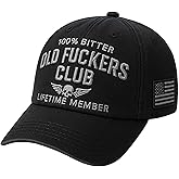 Old Fuckers Club-Vintage Baseball Cap,100% Bitter Lifetime Member, Adjustable Distressed Black Old Fuckers Hat