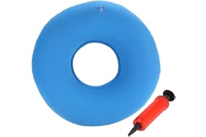 Boquite Donut Tailbone Pillow Hemorrhoid Cushion - New Inflatable Round Chair Pad Hip Support Hemorrhoid Seat Cushion with Pump Donut Pillow for Tailbone Pain(Blue)