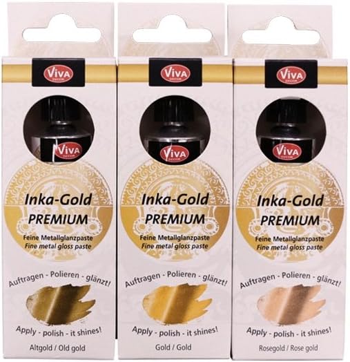 Inka Gold Premium Set of 3 'Gold, Rose Gold, Antique Gold'