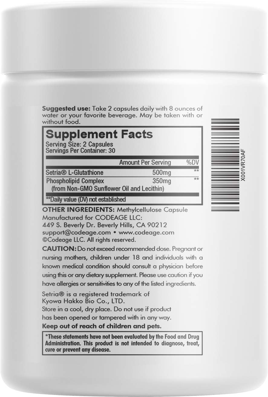 Liposomal Glutathione Supplement, Pure Reduced Setria® L Glutathione Nano Encapsulated Glutathione Powder Capsules - Image 3