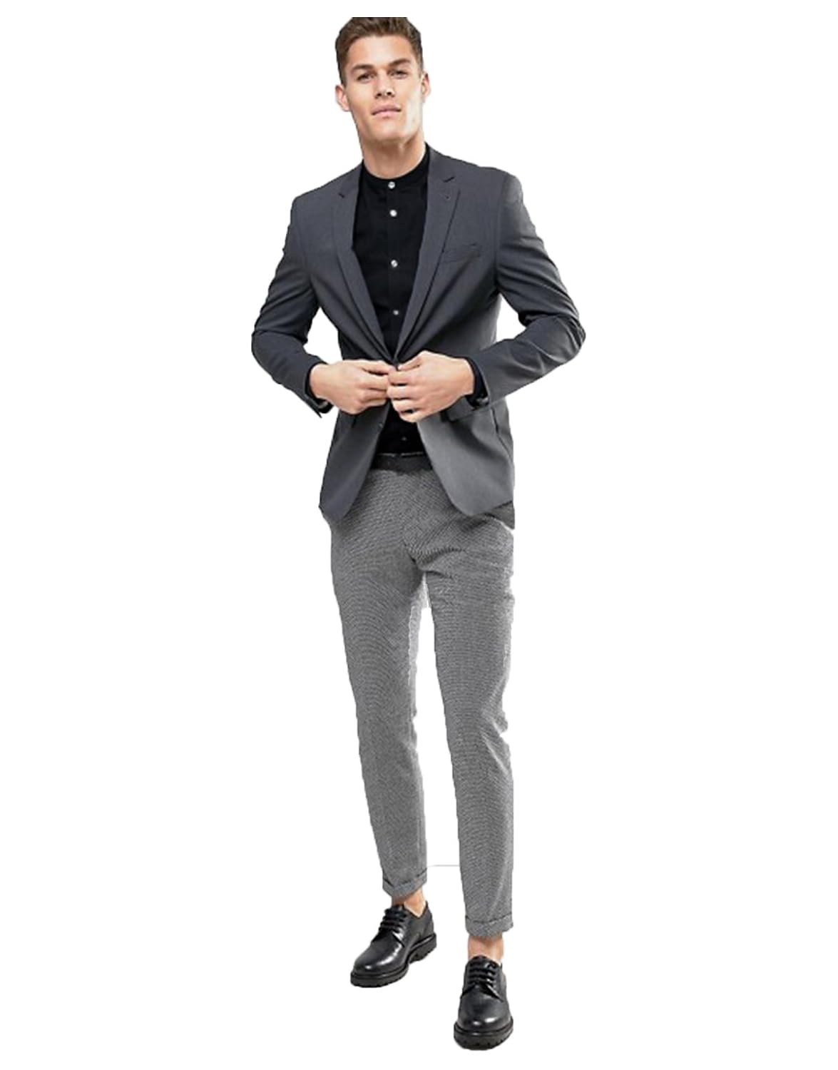 dom stand collar formal wear shirt for men's