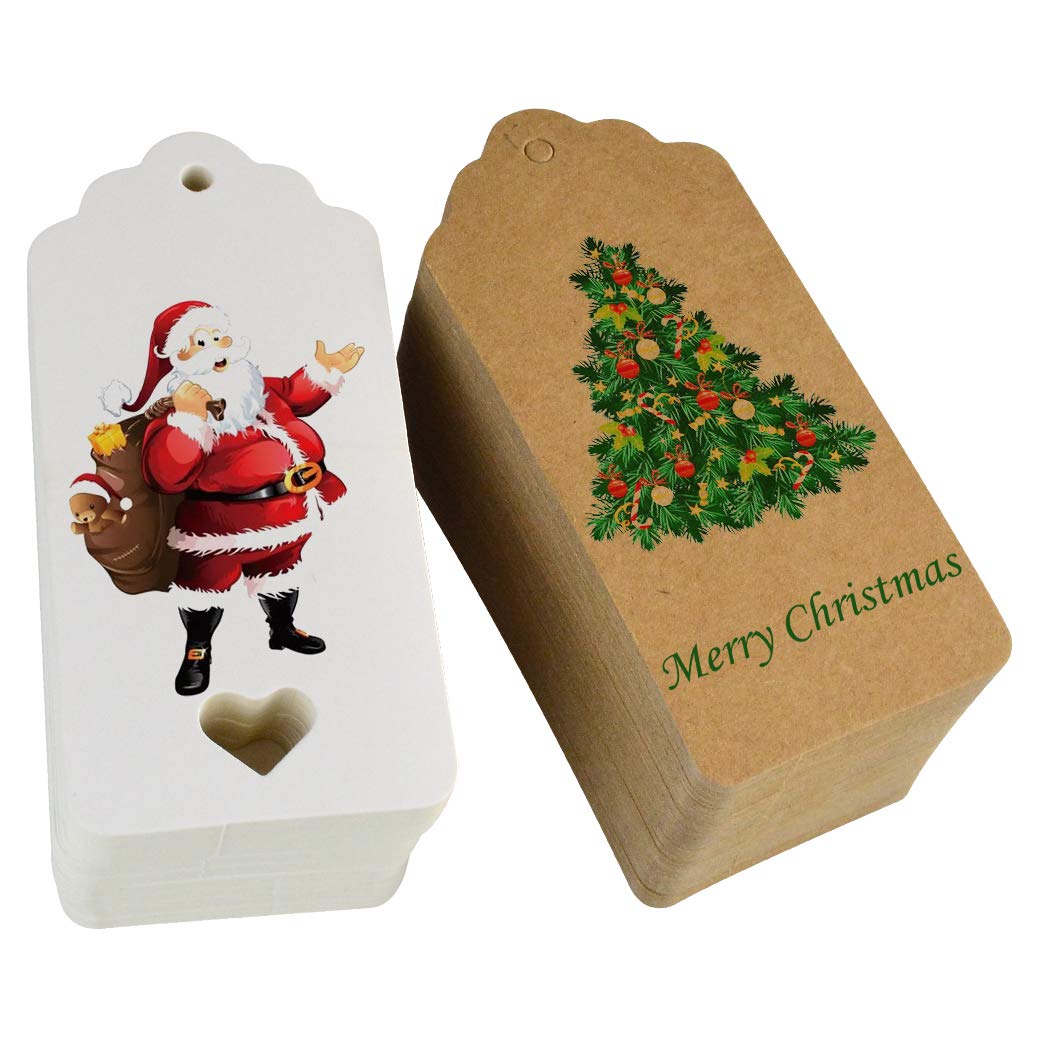 200 Pcs Gift Tags Kraft Paper Tag Brown Gift Kraft Tag DIY Tags Rectangle Craft Hang Tags Price Tags White Favor Name Tags Card with Heart +2pcs 100 Feet Natural Jute