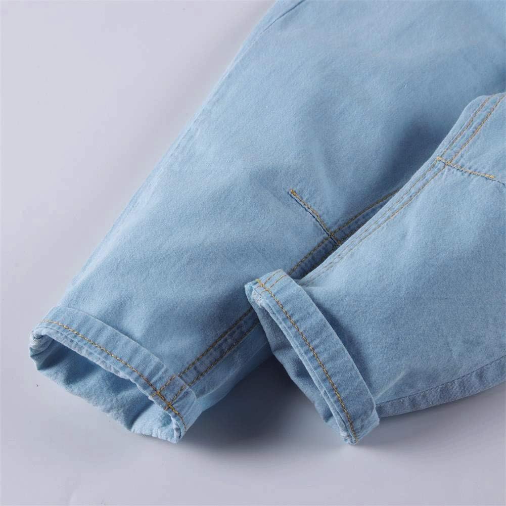 MODNTOGA Toddler Kid Boys Girls Elastic Waist Denim Jeans Summer Pants Blue: Clothing