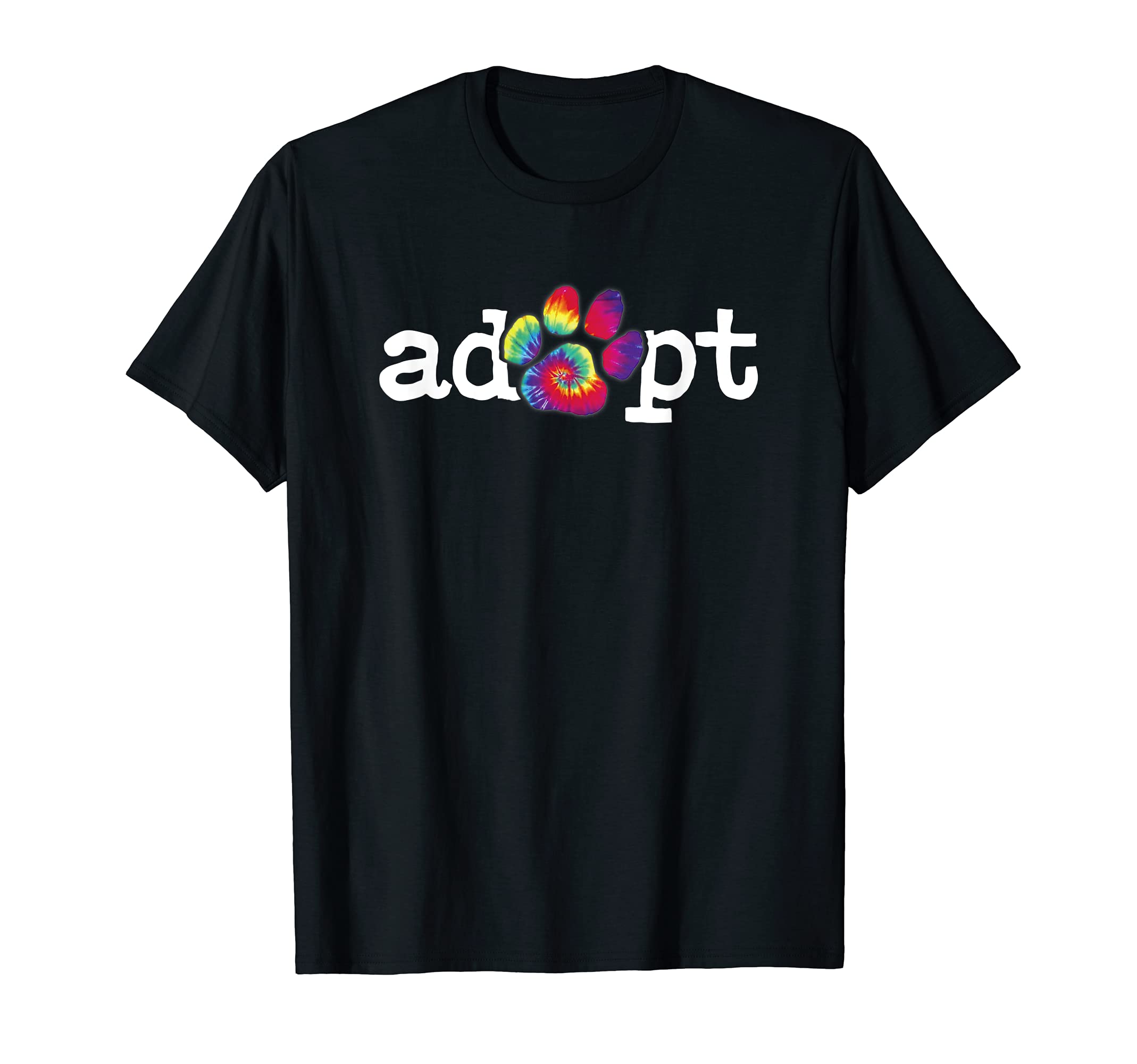 Rescue Dog Shelter Dog Tie dye Paw Print Adopt Don't Shop T-Shirt