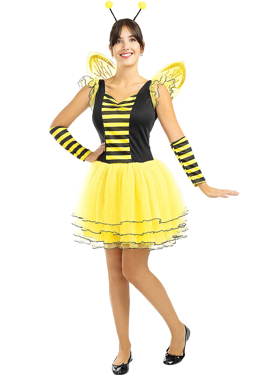 Funidelia | Bee Costume for woman Animals, Insects, Bug, Bees - Costumes for adults, accessory fancy dress & props for Halloween, carnival & parties - Size S - Yellow