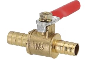In-Line Fuel Tap for Motorcycle, Tractor, Quad For Bike & Lawn Mower — 8mm Brass Petcock with Anti-Slip Silicone Knob, Leak-P