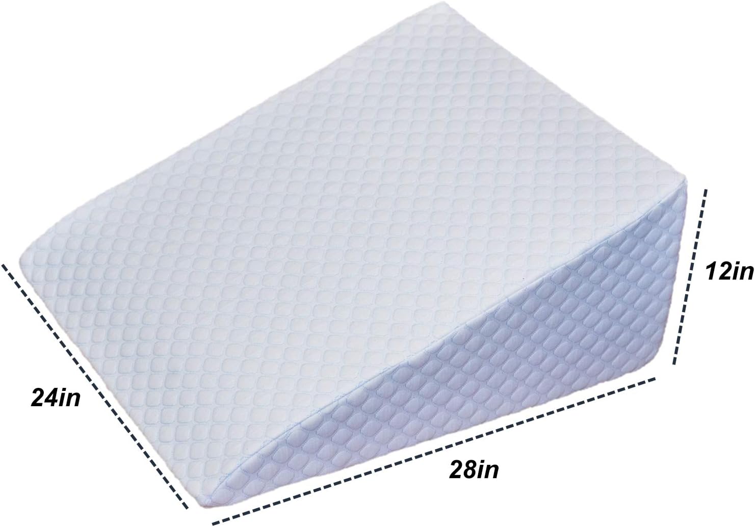 Bed Wedge Pillow with 1.5 Inch Memory Foam Top, (24 x 28 x 12 Inches), Removable and Washable Cover, Perfect for Sleeping or Reading, Leg Elevation, Back Support, LENORA 12 Inch Wedge: Kitchen & Dining