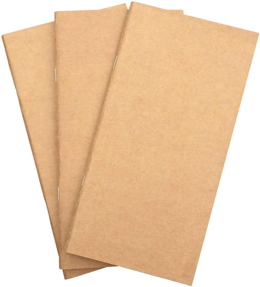 Cololabis Travelers Notebook 8.7x4.9 inch,Refill Travel Journal Set (Set of 3) 192 Pages Lined