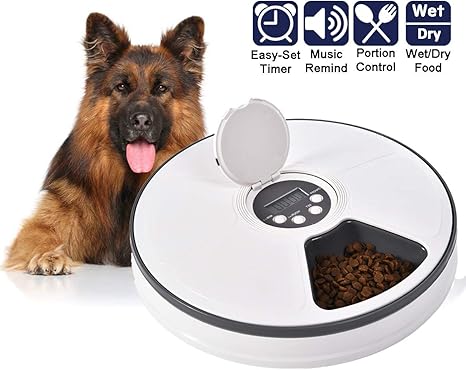 Mz Distributeur Automatique De Croquettes Avec Compteur 6 Repas Distributeur De Croquettes Chat Chien Rappel Vocal Minuterie Programmable à Lcd