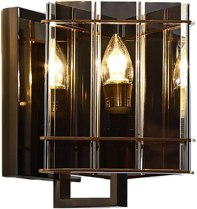 Modern Wandleuchte Interior E14 Metall Wandlampe Mode Neuheit Rauchglas ...