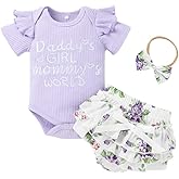 Catpapa Newborn Baby Girl Romper Jumpsuit Bodysuit +Pants Shorts+Headband Outfit Set