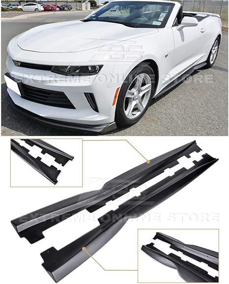 Amazon 19年以降のシボレーカマロ用交換品 Eos T6 スタイル アドオンボトムライン サイドスカート ロッカーパネル延長ペア Eos Ss 135 Abs 外装 エアロパーツ 車 バイク