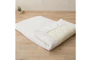 EMOOR Japanese Futon Mattress CLASSE & Fitted Sheet PRESSO Full (55x79in) Made in Japan, Cotton (White) Foldable Floor Sleeping Bed Tatami Mat
