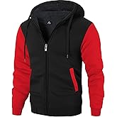 SWISSWELL Men Zip Up Hoodies Sherpa Lined Jacket Heavyweight Fleece Sweatshirt Winter Warm Hooded Coat