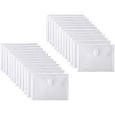 24 Pack Clear Die & Stamp Storage Bag Transparent Plastic Folders for Cutting Dies Stencil Embossing Crafts for DIY Scrapbooking Paper Card Craft Organizer Holder