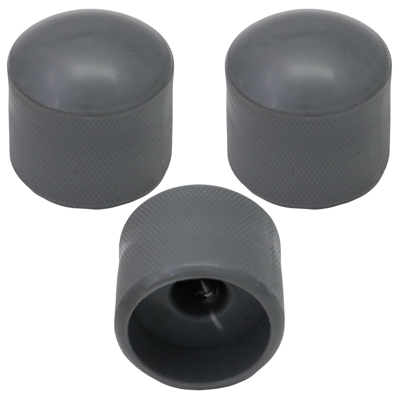 Pack of 3 6mm Round Hole Solid Colour Domed Top Guitar Tone/Volume Control Knob (Grey)