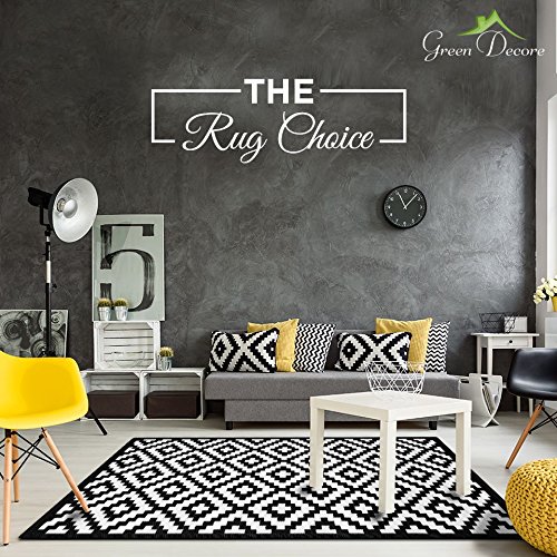 Lightweight Outdoor Reversible Plastic Rug Nirvana Black / White 180