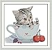 Maydear Cross Stitch Kits Stamped Full Range of Embroidery Starter Kits for Beginners DIY 11CT 3 Strands - Cat 18×17(inch)