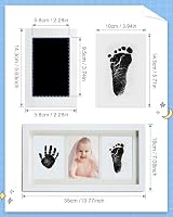 MOXTOYU Baby Hand and Footprint Kit 2 Clean-Touch Framed Photo Kit 6 Cards view 5