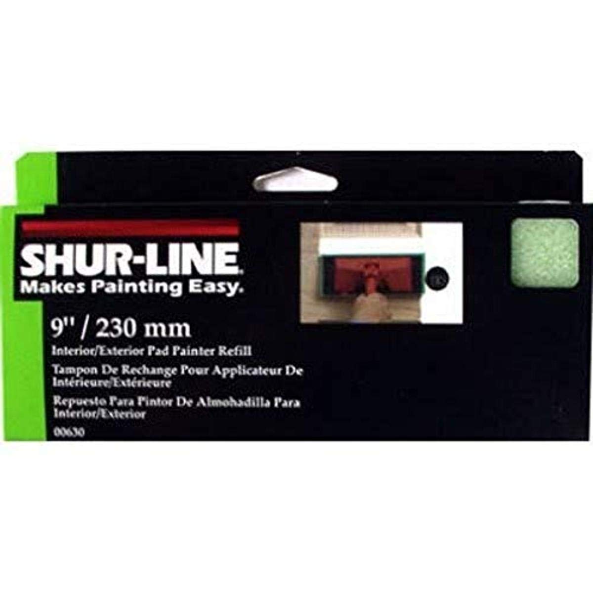 Shur-Line 2006647 Interior/Exterior Pad Painter Refill, 9 Inch, Green, 9"