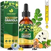 DUUDEPON Soursop Bitters Liquid with Sea Moss, Moringa, Turmeric, Black Seed Oil, Oregano, Ashwagandha for Cell Support, Immune Boost - Soursop Graviola Liquid Drops Natural Flavor, 2 Fl Oz