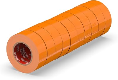ERKO Electrical Insulation Tape Orange 0.6in x 33ft 10 Pack PVC