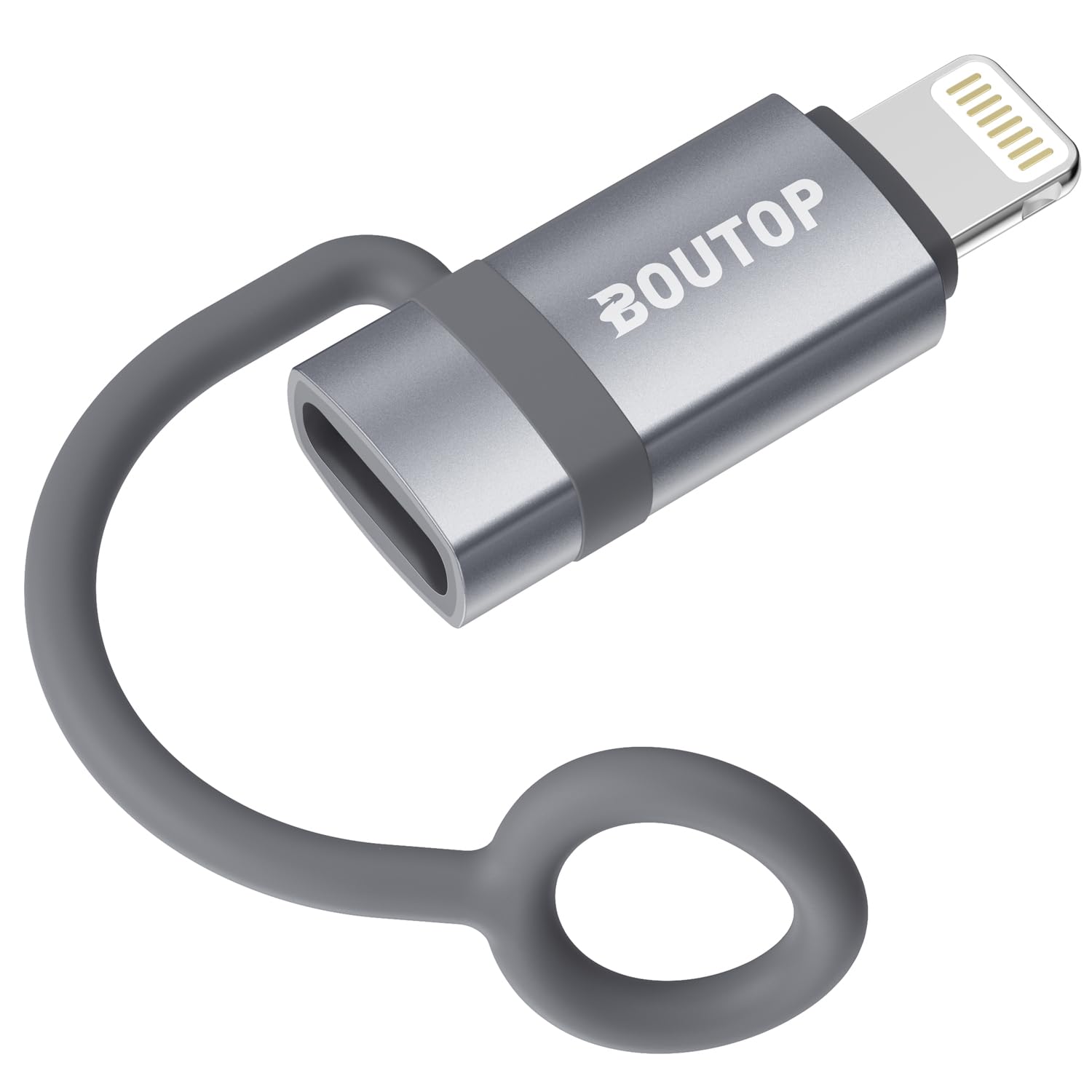 Photo 1 of BOUTOP [MFi Certified] USB C to Lightning Adapter, Type C to Lightning Adapter Support 36W PD Fast Charging Compatible with iPhone iPad Gray
