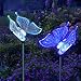 Butterfly Decor Outdoor Holiday LED Lighting Solar Garden Stake Lights Color Changing in-Ground 3D Fixture for Christmas Thanksgiving Patio Yard Lawn Decoration (2 Pack)