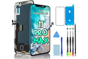 PAK TECH TRADERS for iPhone 11 Pro Max Screen Replacement LCD Cellular Glass Display Repair Digitizer Front Touch Screen Glass top Holder with Repair Kit + Screen Protector