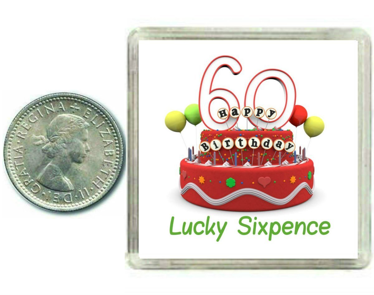 60th Birthday Lucky Sixpence Gift, Great good luck present idea for man or woman