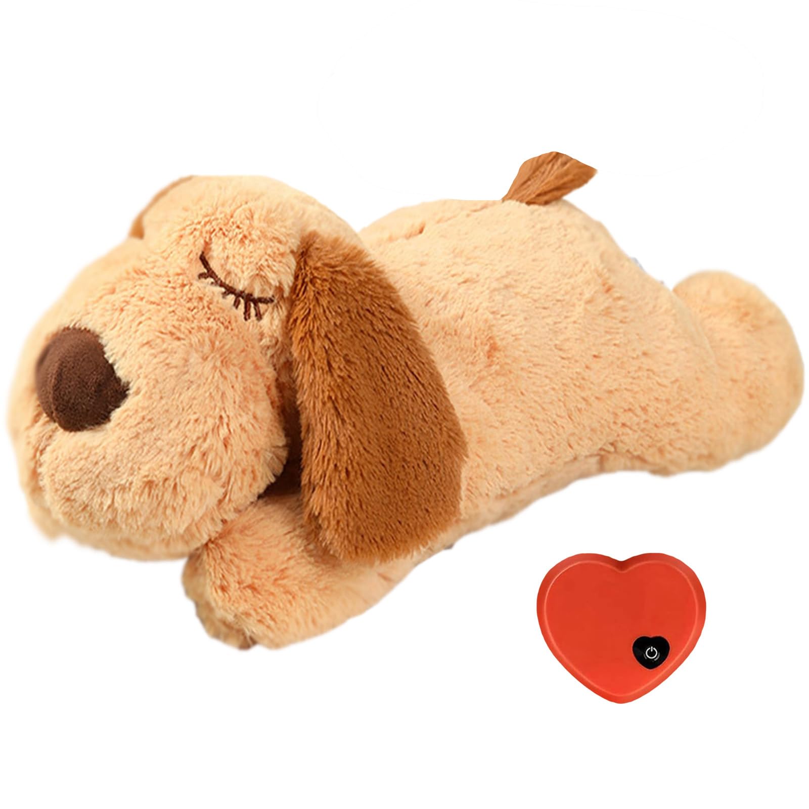 QKTYB Puppy Heartbeat Toy, Soft Plush Sleeping Puppy Heartbeat Comforter Buddy Behavioral Aid for Puppies and Dogs, Pet Anxiety Relief and Calming Aid