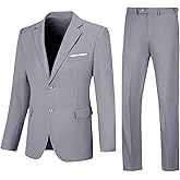 Netsky Men's Suit Slim Fit 2 Piece Prom Suits Two Button Jacket Pants Tuxedo Formal Wedding Dinner Business