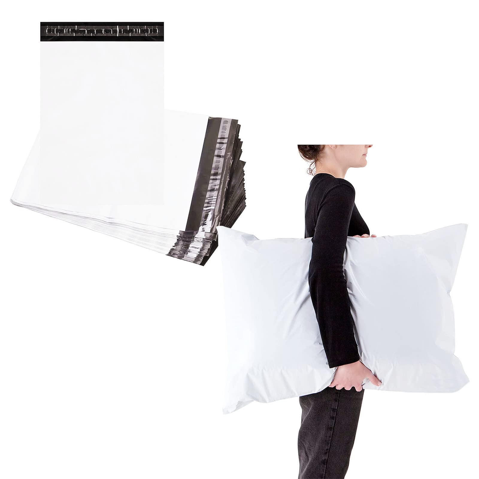 12P 23"x31"Extra Large White Plastic Mailing Postage Bag Post Parcel Bags for Posting Mailers Shipping,Mailing Poly Postal Self Seal Bags Package Bags Mail Envelopes for Packaging Clothes Parcel,Boxes