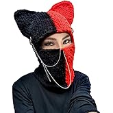 AWINGGILA Knitted Mask Crochet Beanie Hat Face Mask, 3D Funny Bunny Bear Cat Ear Hat for Cold Weather or Party