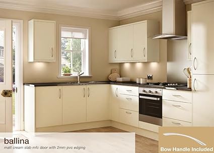 Ballina Matt Cream Kitchen Units 1000mm Base Unit Amazon Co Uk