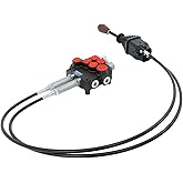 kimllier P80 Remote Control Double Acting Hydraulic Control Valve 1.5m Cable Joystick Remote Control, Cast Iron, for Construction and Agricultural Equipment