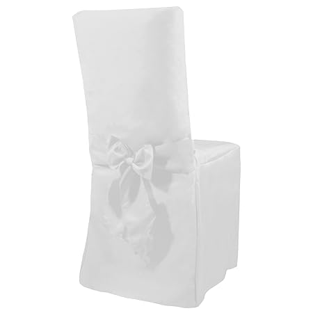 Smartfox Stuhlhusse Stuhlbezug Überzug mit Schleife in Weiß