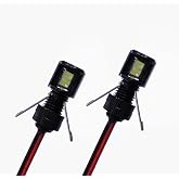 Oznium Side View LED Bolt - 12V LED Side Emitting Light for Bumper, Grille, Cars Interior, Dash, Ambient Lighting, Motorcycle with Aluminum Housing &amp; Screw Nut (8 mm Black, Amber LED), 2-PACK