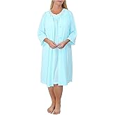 Shadowline Women's Nightgown Sleeveless Petals Short Nylon Gown and Robe Two Piece Set