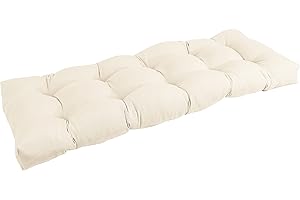 Blazing Needles Twill Tufted Bench Cushion, 51" x 19", Natural