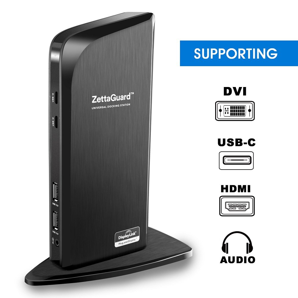 ZettaGuard ZDS-100 Multimedia Ultra Dual Video USB 3.0/2.0 Universal Docking Station (10129) by Zettaguard