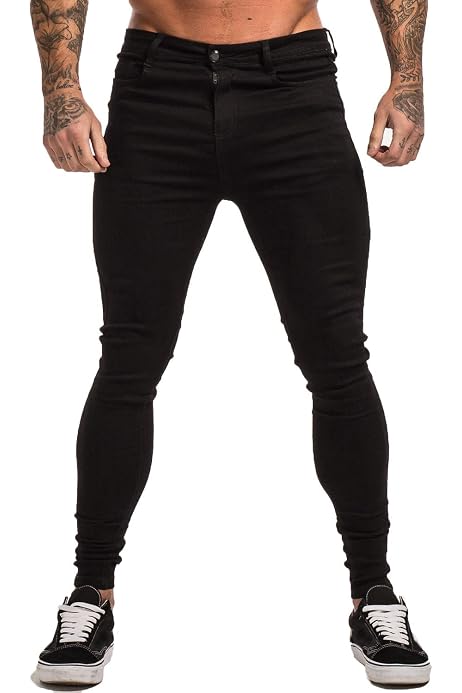 GINGTTO Mens Skinny Fit Jeans Slim Fit Super Comfy Stretch Straight Leg  Jeans Pants Black 28 at Amazon Men's Clothing store