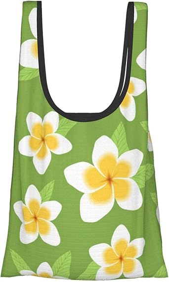 ZCHW Imprima flores de plumeria amarillas blancas en bolsas de