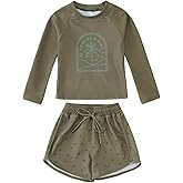 Blithestars Toddler Baby Boys Swimsuit Trunk Rashguard Set 2pcs Swimwear Bathing Suit Long Sleeved Sunsuit Swim Shirt UPF 50+